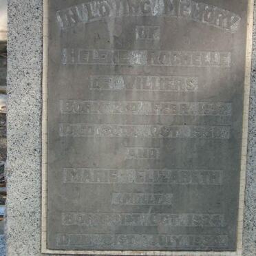 VILLIERS Helene Rochelle, de 1892-1930 :: DE VILLIERS Marie Elizabeth 1924-1930