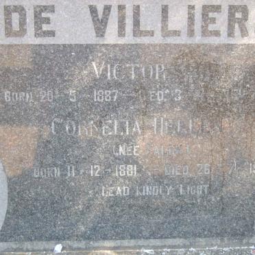 VILLIERS Victor, de 1887- &amp; Cornelia Hellen 1881-1956