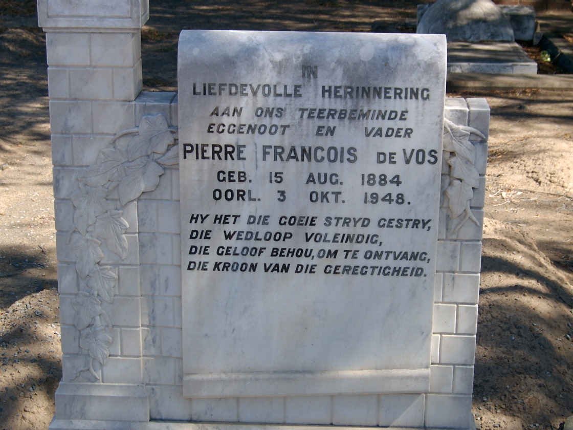VOS Pierre Francois, de 1884-1948