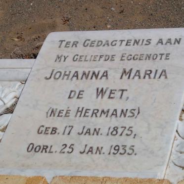 WET Johanna Maria, de nee HERMANS 1875-1935