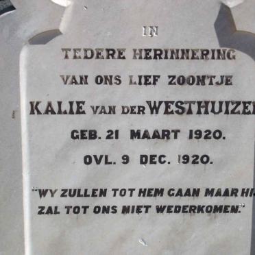 WESTHUIZEN Kalie, van der 1920-1920