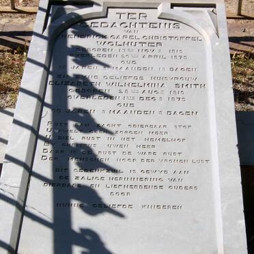 WOLHUTER Hendrik Carel Christoffel 1816-1876 &amp; Elizabeth Wihelmina SMITH 1819-1879