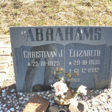 ABRAHAMS Christiaan J. 1925- &amp; Elizabeth 1935-1992