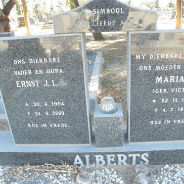 ALBERTS Ernst J.L. 1901-1990 &amp; Maria J. VICTOR 1908-1976