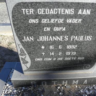BOTHMA Jan Johannes Paulus 1892-1979