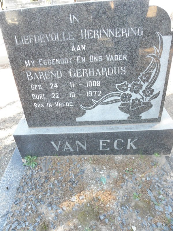 ECK Barend Gerhardus, van 1908-1972