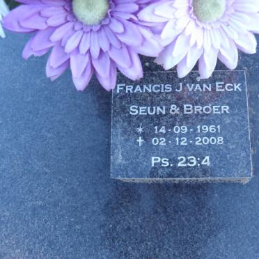 ECK Laetitia Leonie, van 1955-1978 :: VAN ECK Francis J. 1961-2008 