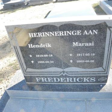 FREDERICKS Hendrik 1919-1998 &amp; Maraai 1917-2003