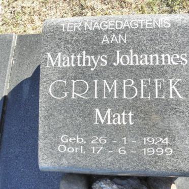 GRIMBEEK Matthys Johannes 1924-1999