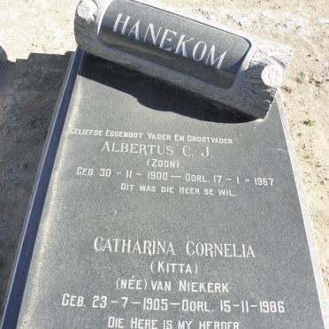 HANEKOM Albertus C.J. 1900-1967 &amp; Catharina Cornelia VAN NIEKERK 1905-1986