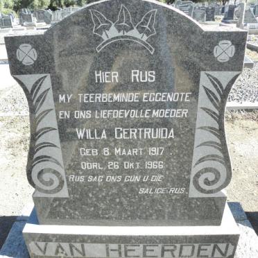 HEERDEN Sarel Jacobus, van 1917-2002 &amp; Willa Gertruida 1917-1966 