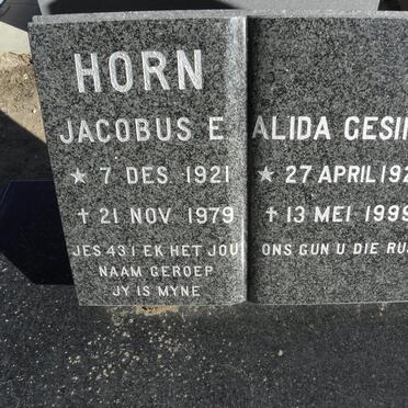 HORN Jacobus E. 1921-1979 &amp; Alida Gesina 1923-1999