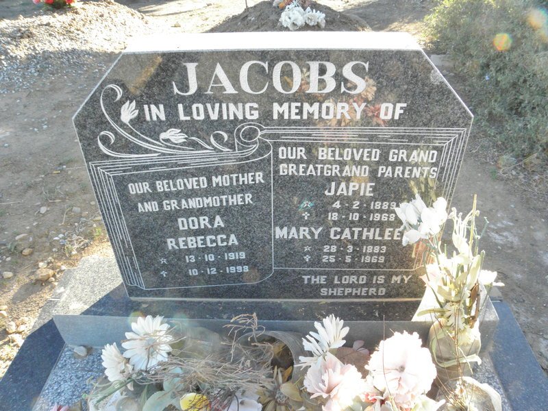 JACOBS Japie 1889-1968 &amp; Mary Cathleen 1883-1969 :: JACOBS Dora Rebecca 1919-1998