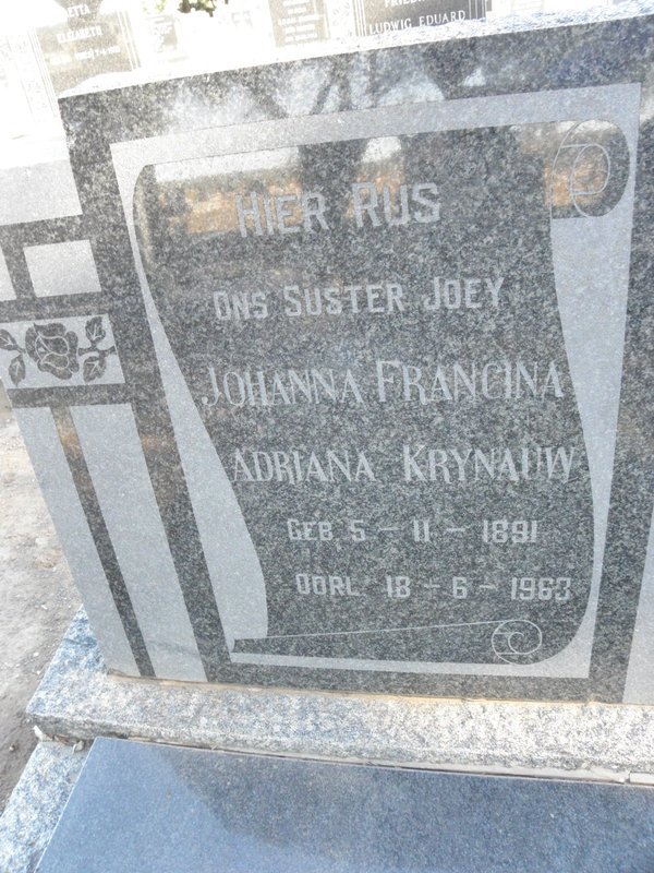 KRYNAUW Johanna Francina Adriana 1891-1963