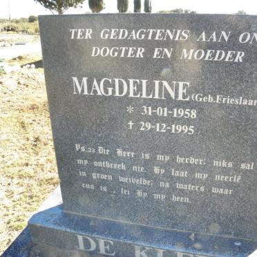 KLERK Magdeline, De nee FRIESLAAR 1958-1995    