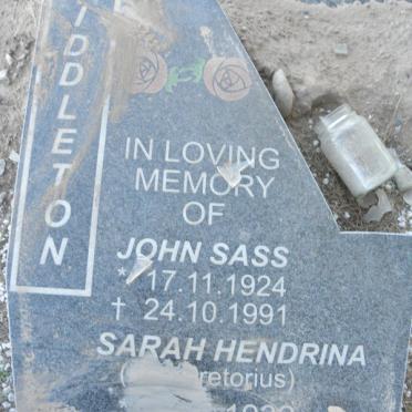 MIDDLETON John Sass 1924-1991 &amp; Sarah Hendrina PRETORIUS 1932-
