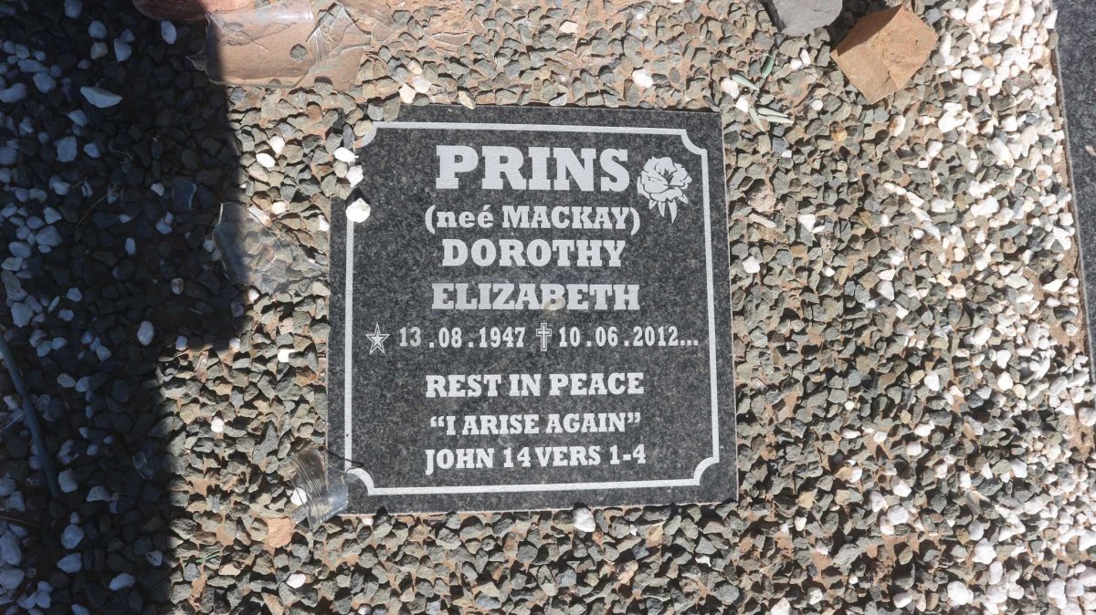 PRINS Dorothy Elizabeth nee MACKAY 1947-2012