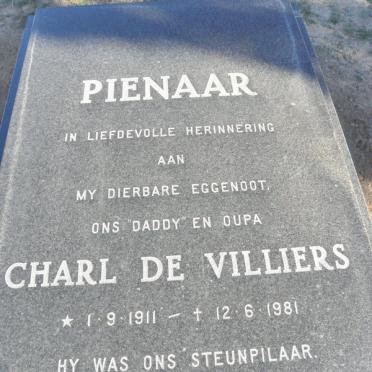 PIENAAR Charl De Villiers 1911-1981
