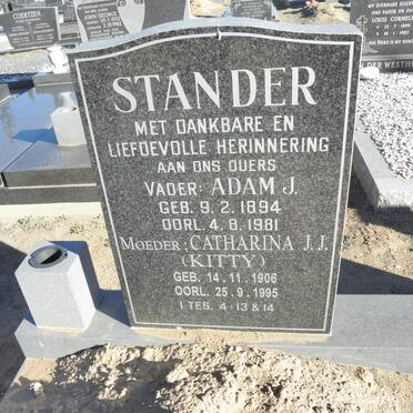 STANDER Adam J. 1894-1981 &amp; Catherina J.J. 1906-1995