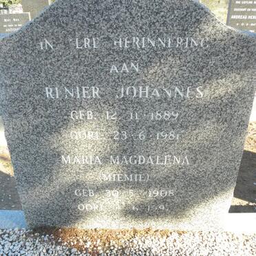 SLABBERT Rinier Johannes 1889-1981 &amp; Maria Magdalena 1908-199?