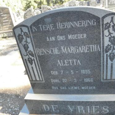 VRIES Rensche Margaretha Aletta, de 1895-1966