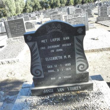 VUUREN Elizabeth M.M., Janse van 1899-1971