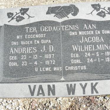 WYK Andries J.D., van 1897-1972 &amp; Jacoba Wilhelmina 1904-1982