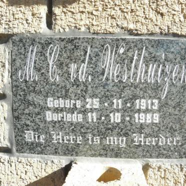 WESTHUIZEN M.C., v.d. 1913-1989