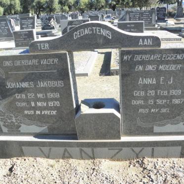ZYL Johannes Jakobus, van 1908-1970 &amp; Anna E.J. 1909-1967