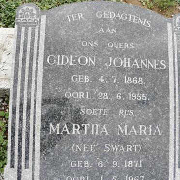BURGER Gideon Johannes 1868-1955 &amp; Martha Maria SWART 1871-1967