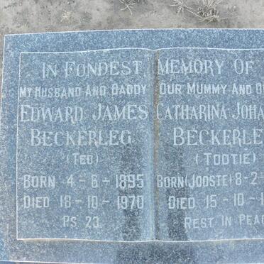 BECKERLEG Edward James 1895-1970 &amp; Catharina Johanna 1898-1975