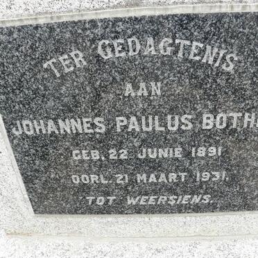 BOTHMA Johannes Paulus 1891-1931