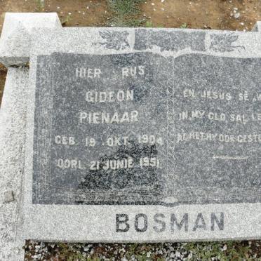 BOSMAN Gideon Pienaar 1904-1951