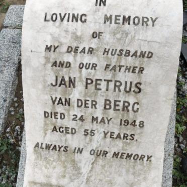 BERG Jan Petrus, van der -1948