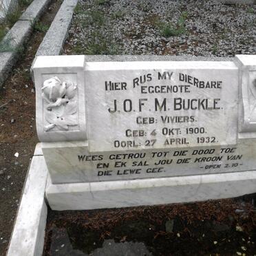 BUCKLE J.O.F.M. nee VIVIERS 1900-1932