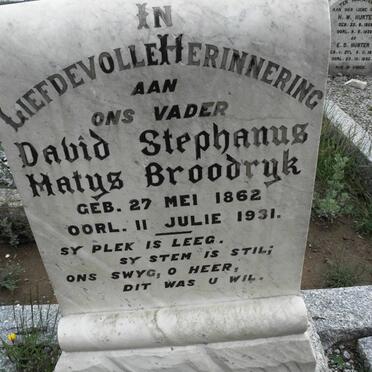 BROODRYK David Stephanus Matys 1862-1931