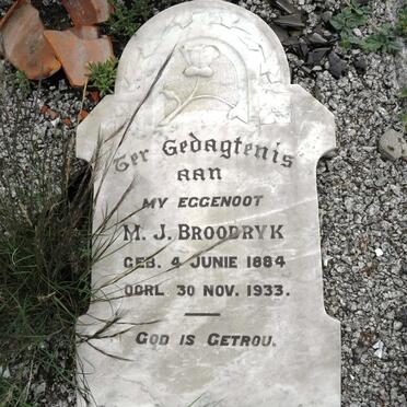BROODRYK M.J. 1884-1933