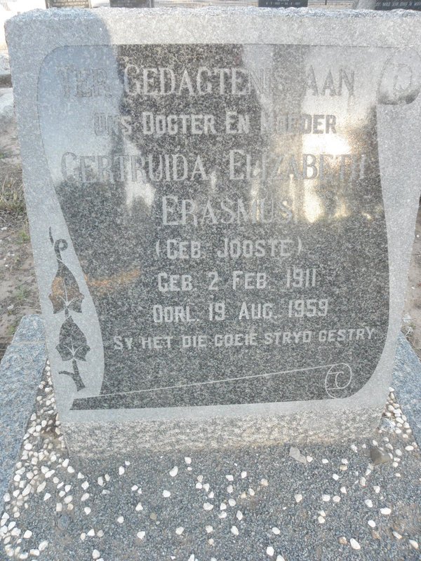 ERASMUS Gertruida Elizabeth nee JOOSTE 1911-1959