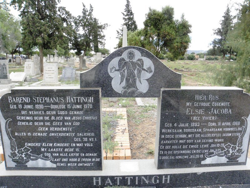 HATTINGH Barend Stephanus 1890-1970 &amp; Elsie Jacoba VIVIER 1893-1968