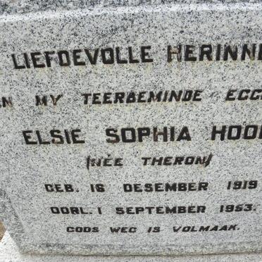 HOON Elsie Sophia nee THERON 1919-1953