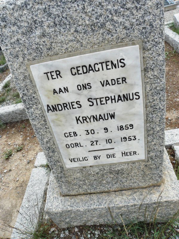KRYNAUW Andries Stephanus 1859-1953