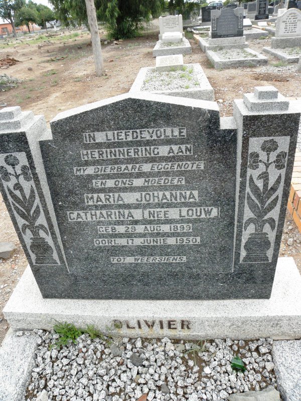 OLIVIER Maria Johanna Catharina nee LOUW 1899-1950