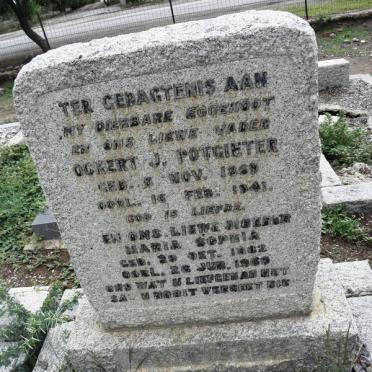 POTGIETER Ockert J. 1869-1941 &amp; Maria Sopjis 18?2-1960