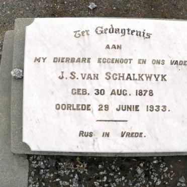 SCHALKWYK J.S., van 1878-1933