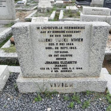 VIVIER Barend Visser 1864-1943 &amp; Johanna Elizabeth MARAIS 1869-194?