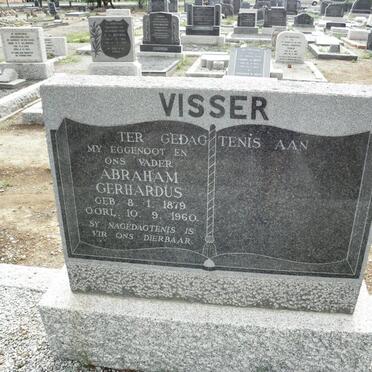 VISSER Abraham Gerhardus 1879-1960