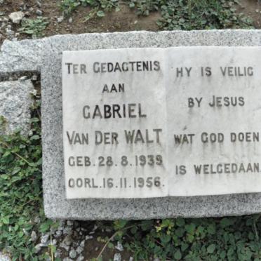 WALT Gabriel, van der 1939-1956