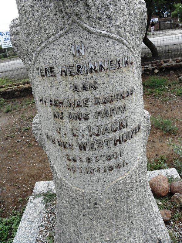 WESTHUIZEN J.G., van der 1901-1941 