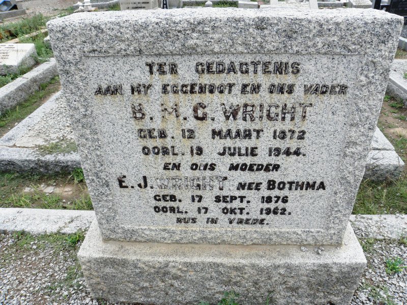 WRIGHT B.M.G. 1872-1944 &amp; E.J. BOTHMA 1876-1962
