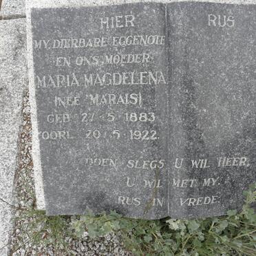 ? Maria Magdelena nee MARAIS 1883-1922